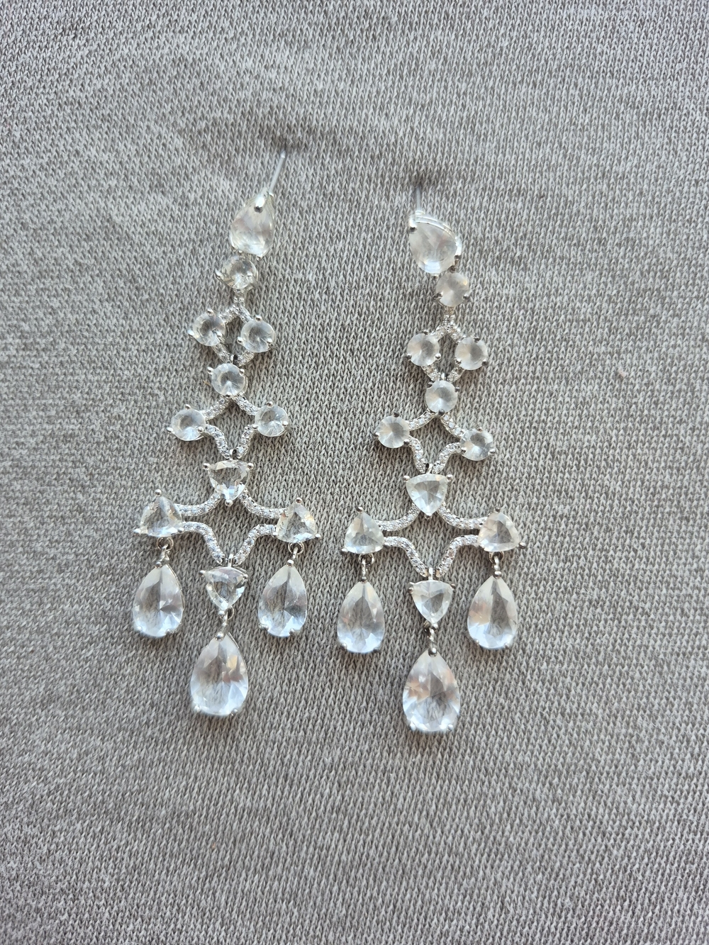 Elegant Clear Crystal Chandelier Drop Earrings - Women Jewelry